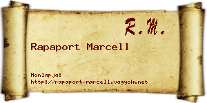 Rapaport Marcell névjegykártya